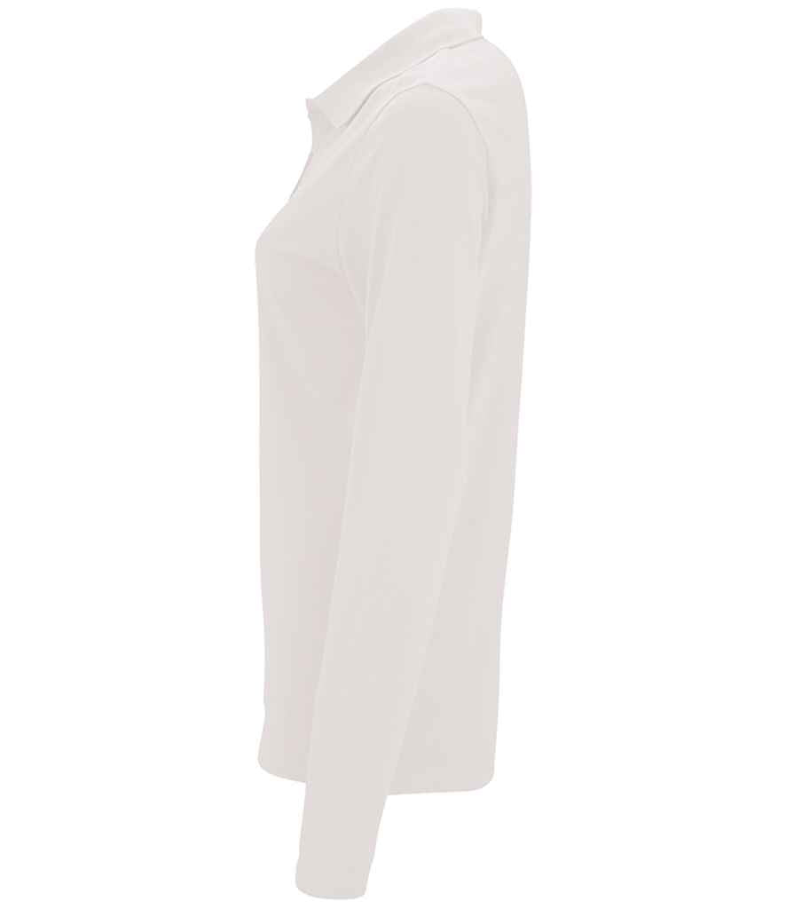 SOL'S Ladies Perfect Long Sleeve Piqué Polo Shirt - White