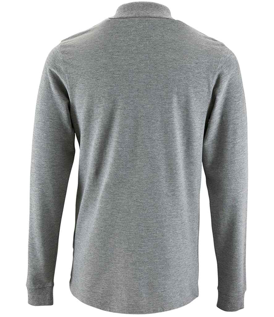 SOL'S Perfect Long Sleeve Piqué Polo Shirt - Grey Marl