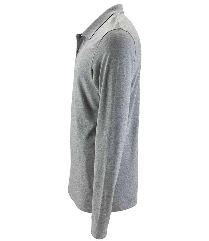 SOL'S Perfect Long Sleeve Piqué Polo Shirt - Grey Marl