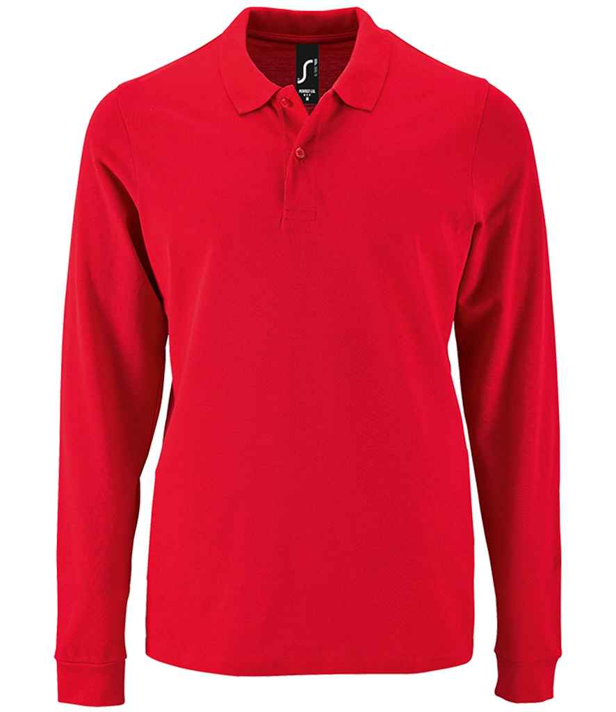 SOL'S Perfect Long Sleeve Piqué Polo Shirt - Red