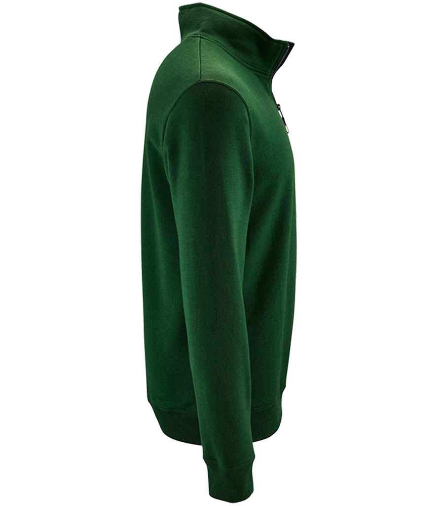 SOL'S Stan Contrast Zip Neck Sweatshirt - Bottle Green