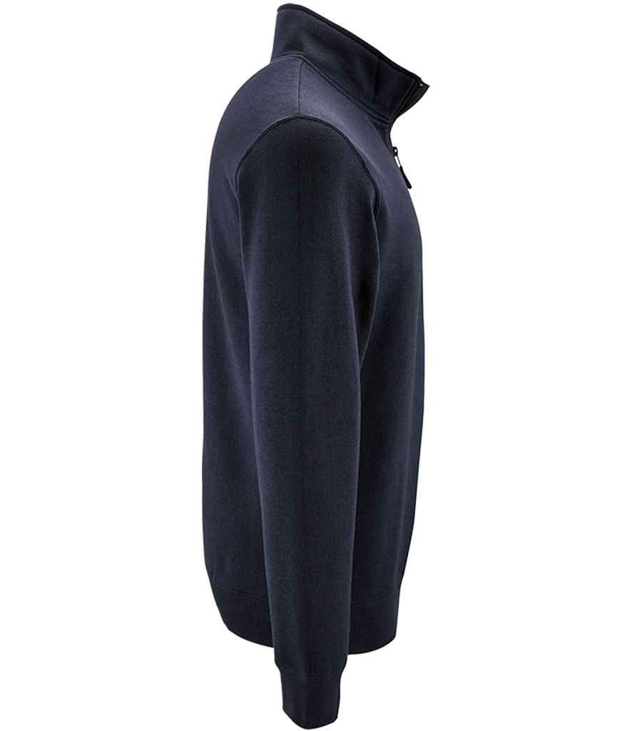 SOL'S Stan Contrast Zip Neck Sweatshirt - French Navy