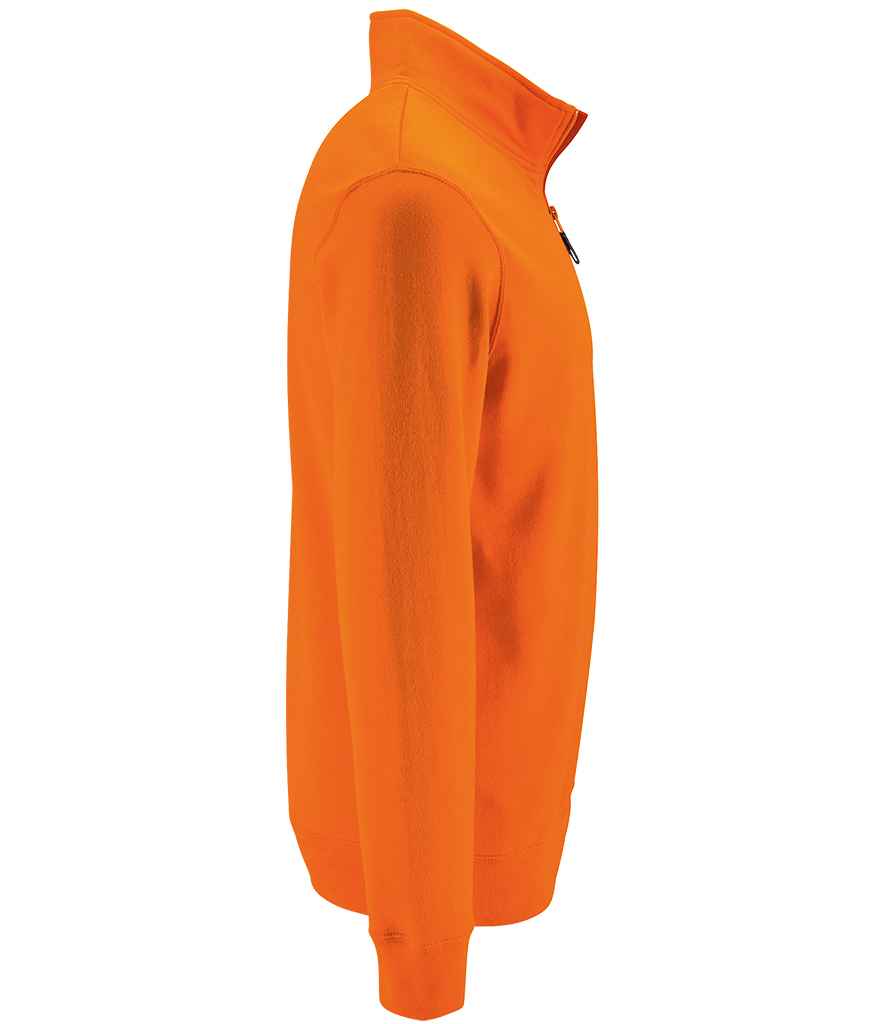 SOL'S Stan Contrast Zip Neck Sweatshirt - Orange