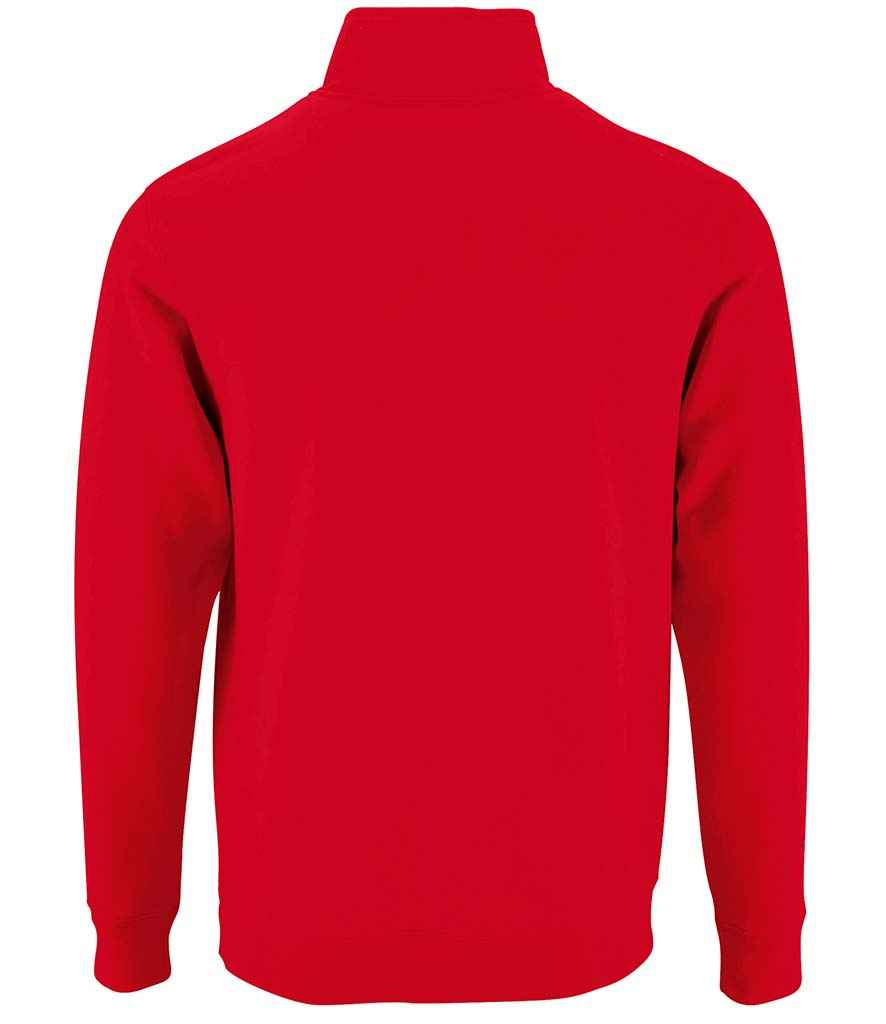 SOL'S Stan Contrast Zip Neck Sweatshirt - Red