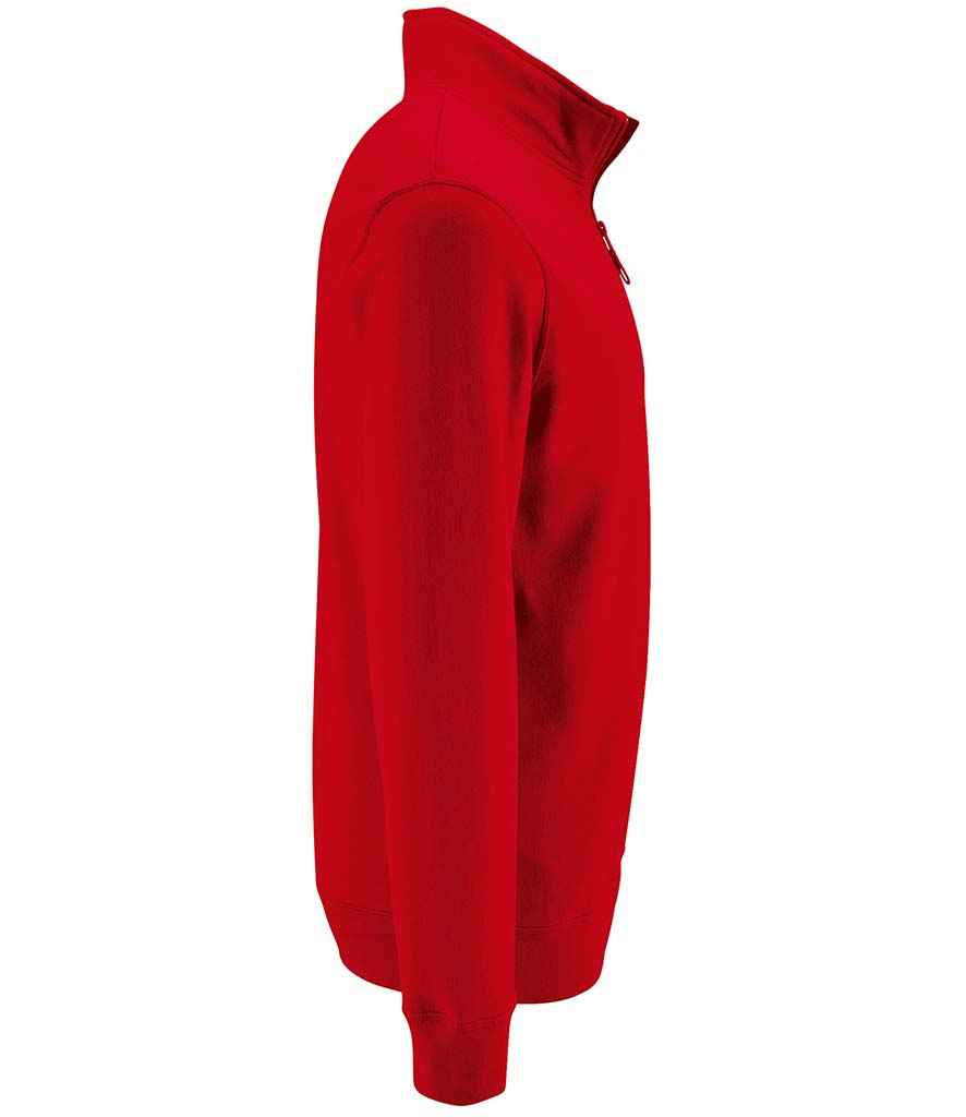 SOL'S Stan Contrast Zip Neck Sweatshirt - Red