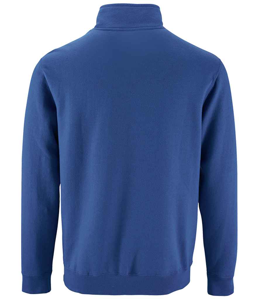 SOL'S Stan Contrast Zip Neck Sweatshirt - Royal Blue