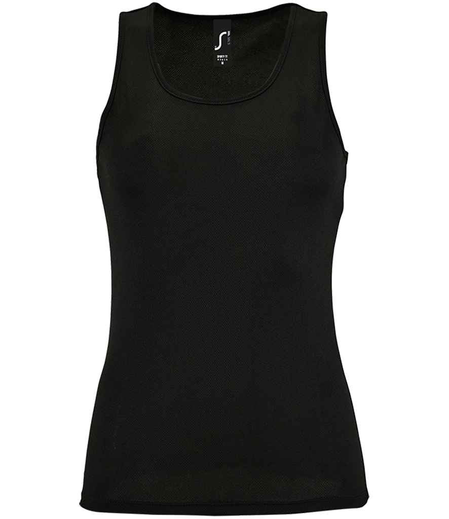 SOL'S Ladies Sporty Performance Tank Top - Black