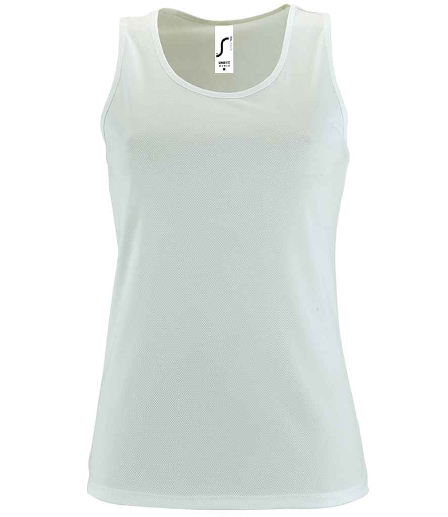 SOL'S Ladies Sporty Performance Tank Top - White