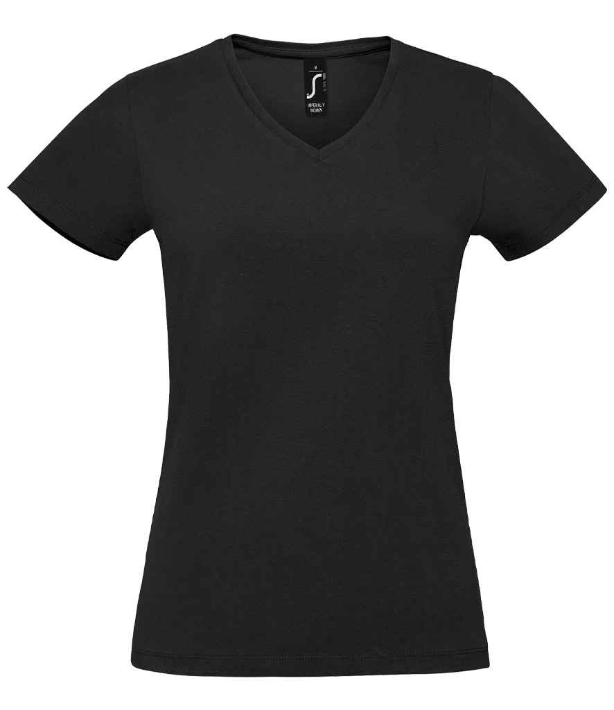 SOL'S Ladies Imperial V Neck T-Shirt - Deep Black