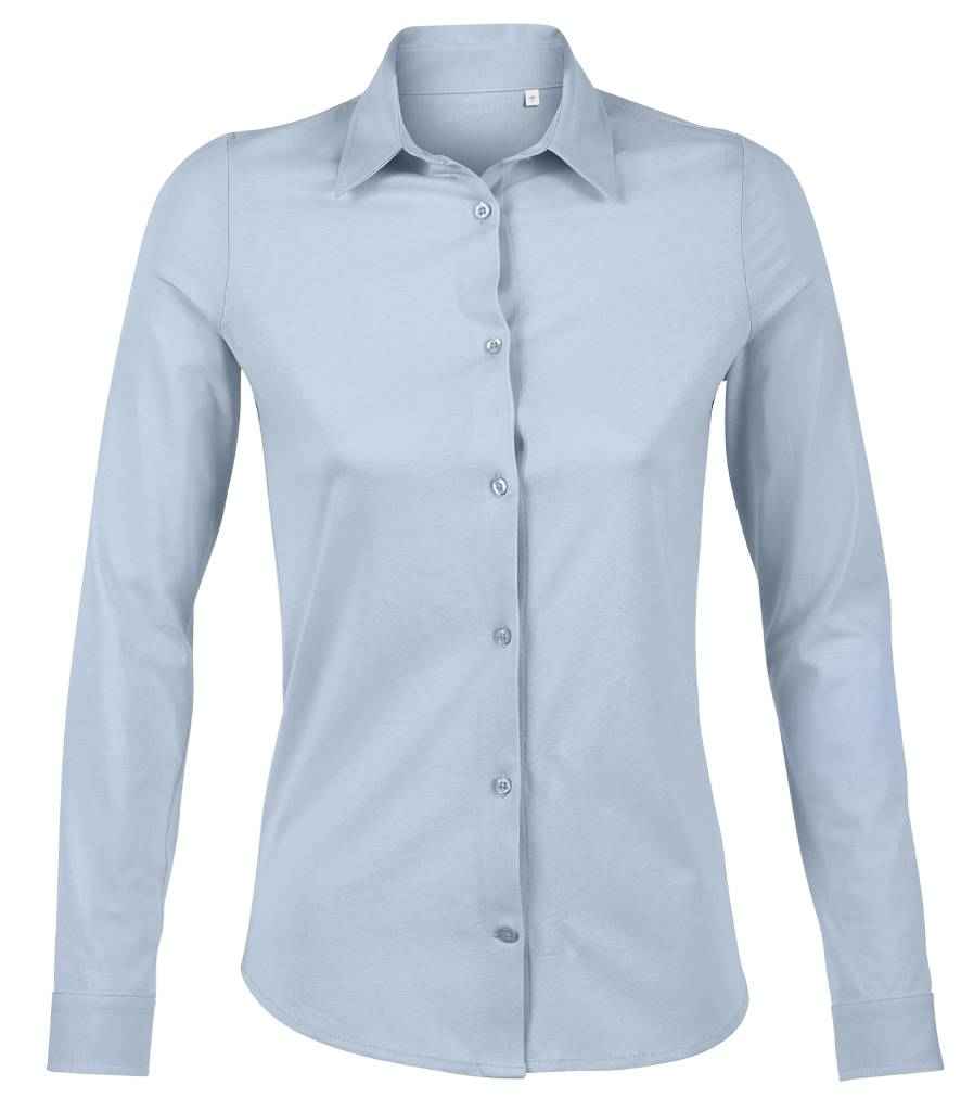 NEOBLU Ladies Balthazar Jersey Long Sleeve Shirt - Soft Blue