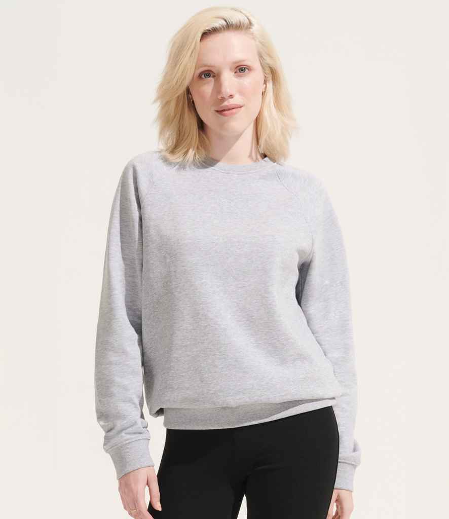 SOL'S Unisex Space Organic Raglan Sweatshirt - Grey Marl