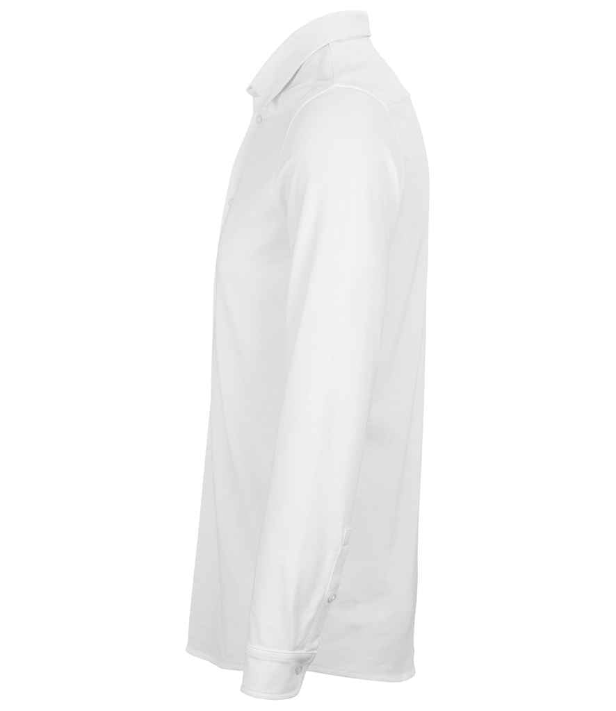 NEOBLU Basile Organic Cotton Long Sleeve Piqué Shirt - Optic White