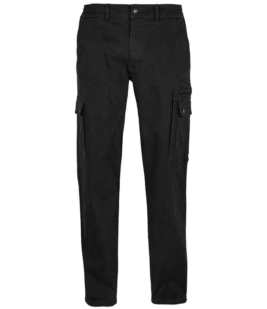 SOL'S Docker Stretch Cargo Trousers - Black