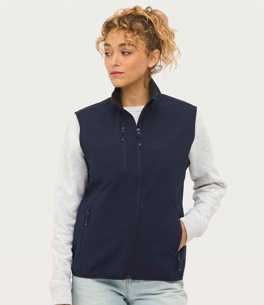SOL'S Ladies Falcon Recycled Soft Shell Bodywarmer - Abyss Blue