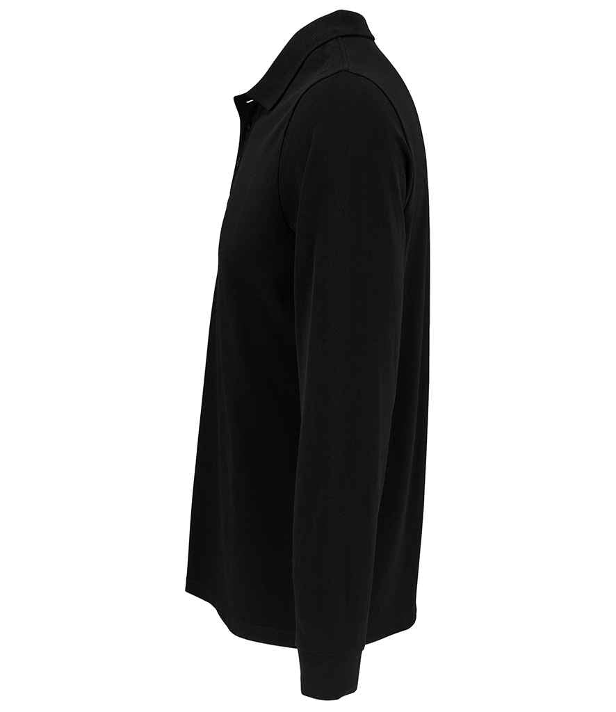 SOL'S Unisex Prime Long Sleeve Piqué Polo Shirt - Black