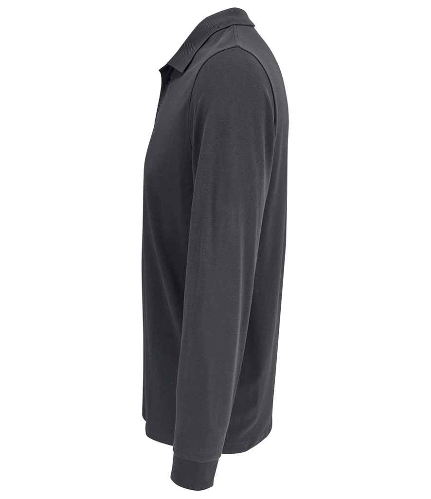 SOL'S Unisex Prime Long Sleeve Piqué Polo Shirt - Dark Grey