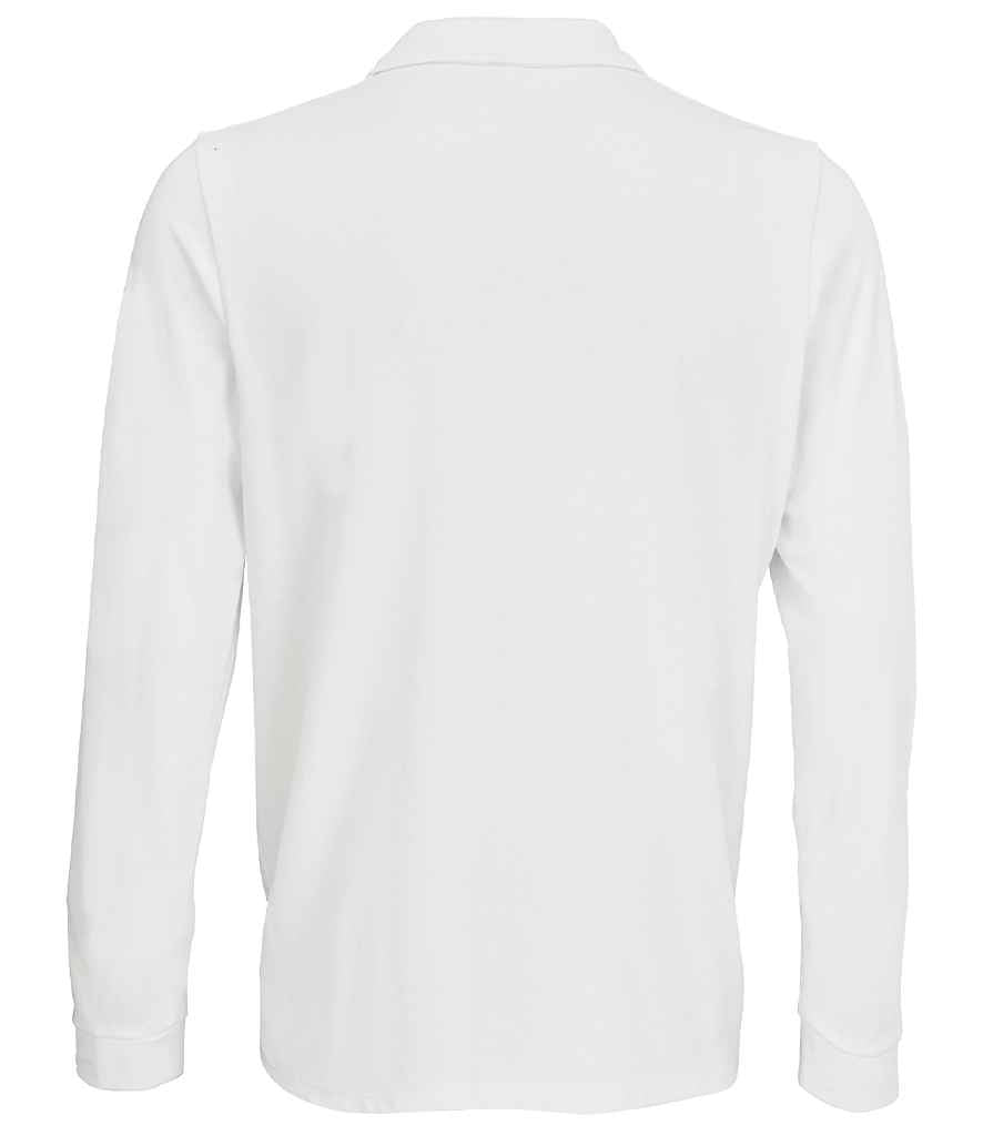 SOL'S Unisex Prime Long Sleeve Piqué Polo Shirt - White