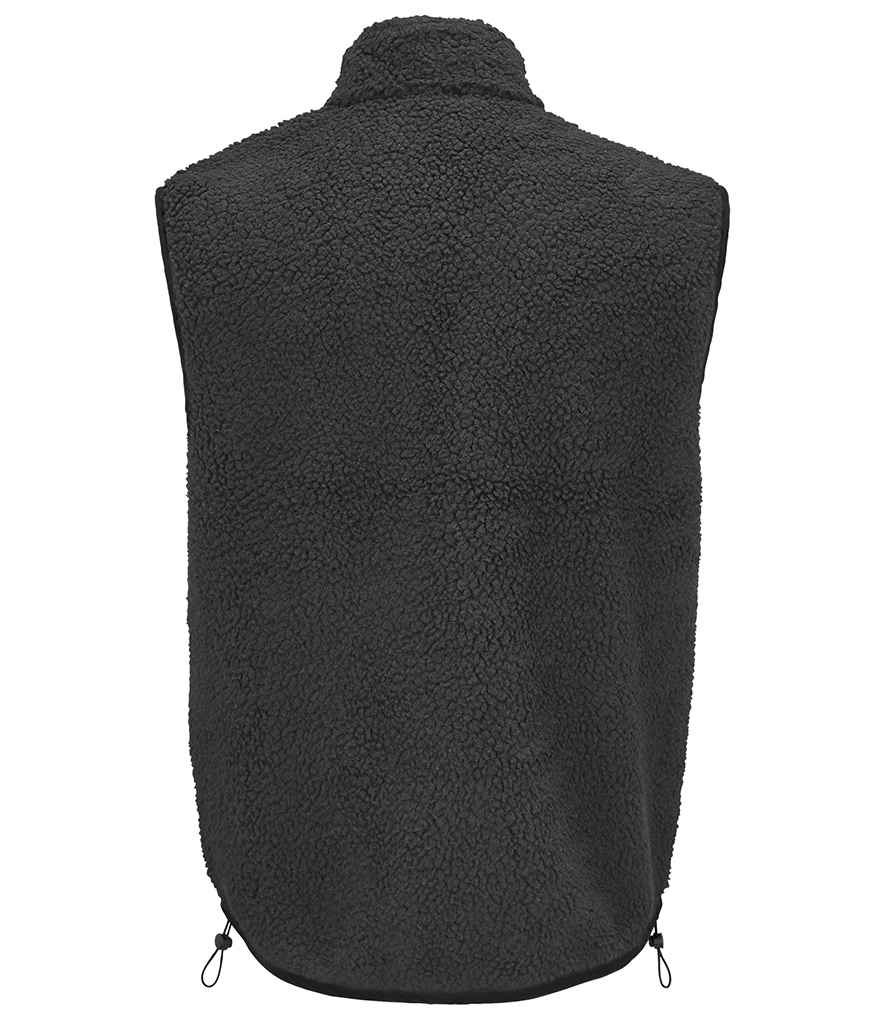 SOL'S Unisex Fury Sherpa Bodywarmer - Carbon Grey/Black