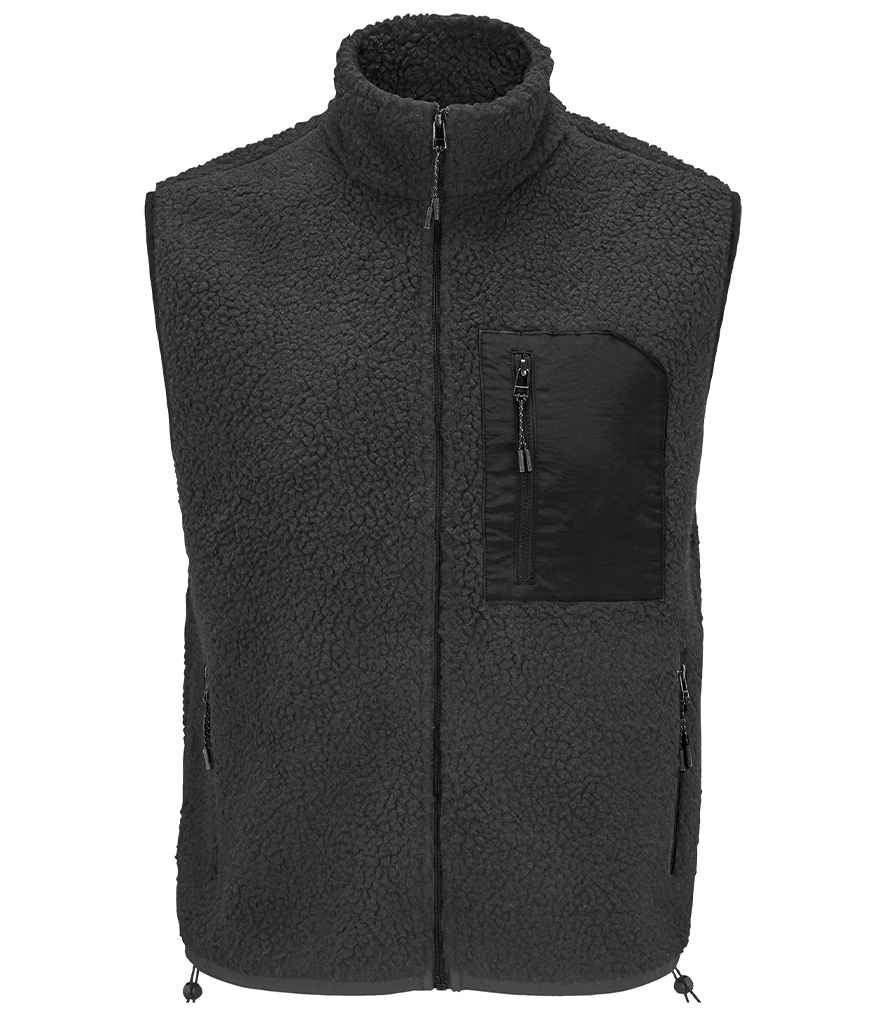 SOL'S Unisex Fury Sherpa Bodywarmer - Carbon Grey/Black