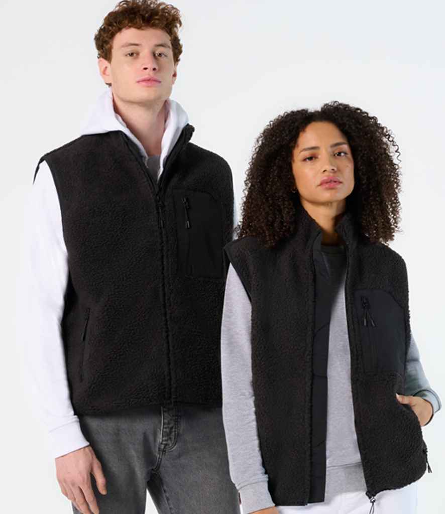 SOL'S Unisex Fury Sherpa Bodywarmer - Carbon Grey/Black