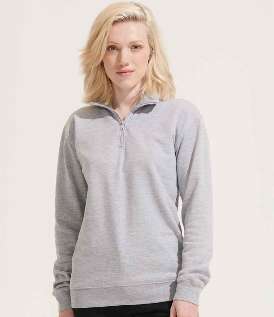 SOL'S Unisex Conrad 1/4 Zip Sweatshirt - Grey Marl