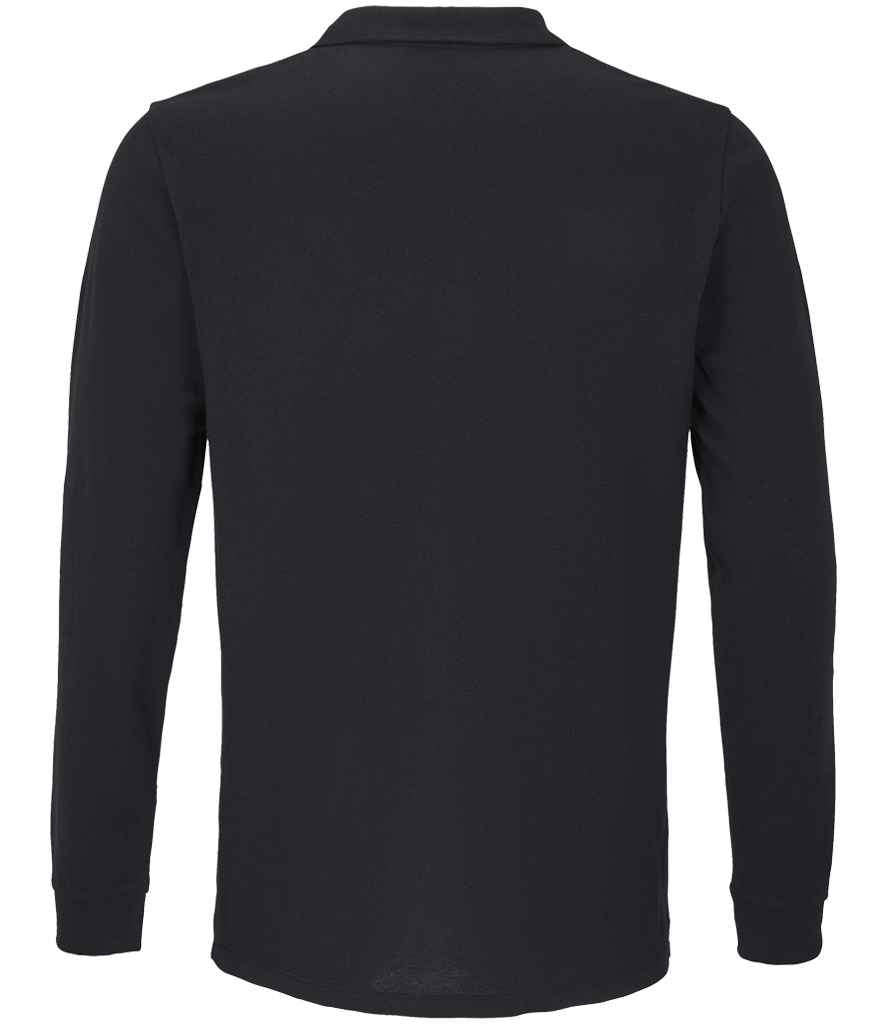 SOL'S Unisex Planet Long Sleeve Piqué Polo Shirt - Black