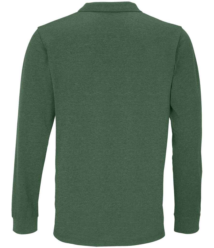 SOL'S Unisex Planet Long Sleeve Piqué Polo Shirt - Bottle Green