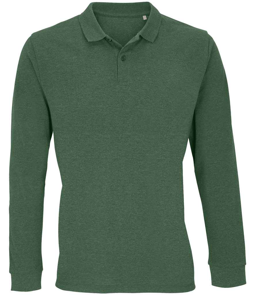 SOL'S Unisex Planet Long Sleeve Piqué Polo Shirt - Bottle Green