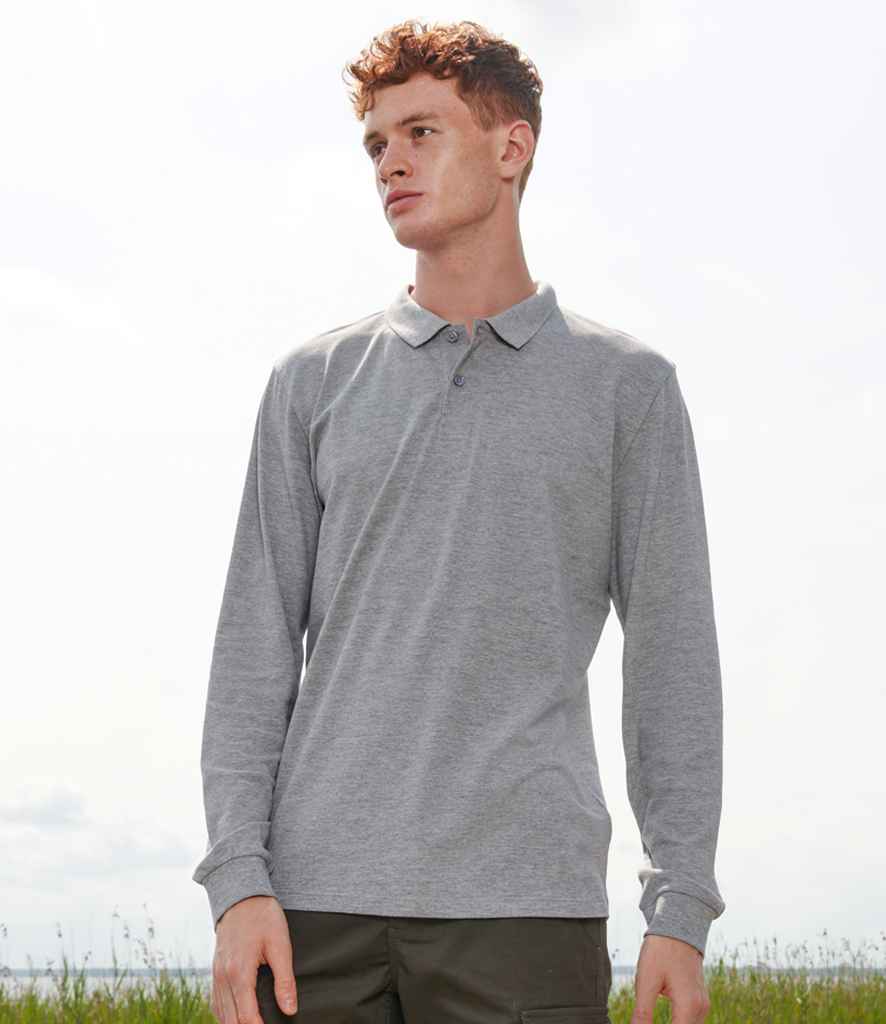 SOL'S Unisex Planet Long Sleeve Piqué Polo Shirt - Grey Marl