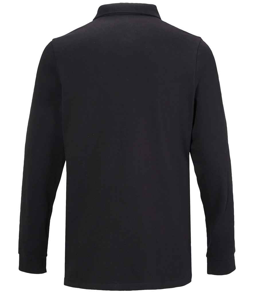 NEOBLU Owen Long Sleeve Piqué Polo Shirt - Deep Black