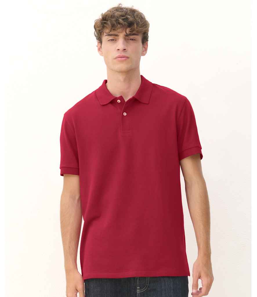 SOL'S Unisex Pacific Twin Piqué Polo Shirt - Folk Red