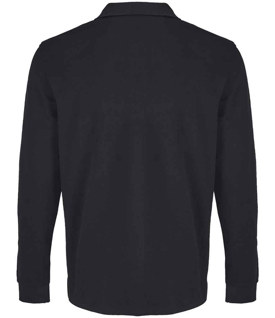 SOL'S Unisex Pacific Long Sleeve Piqué Polo Shirt - Black
