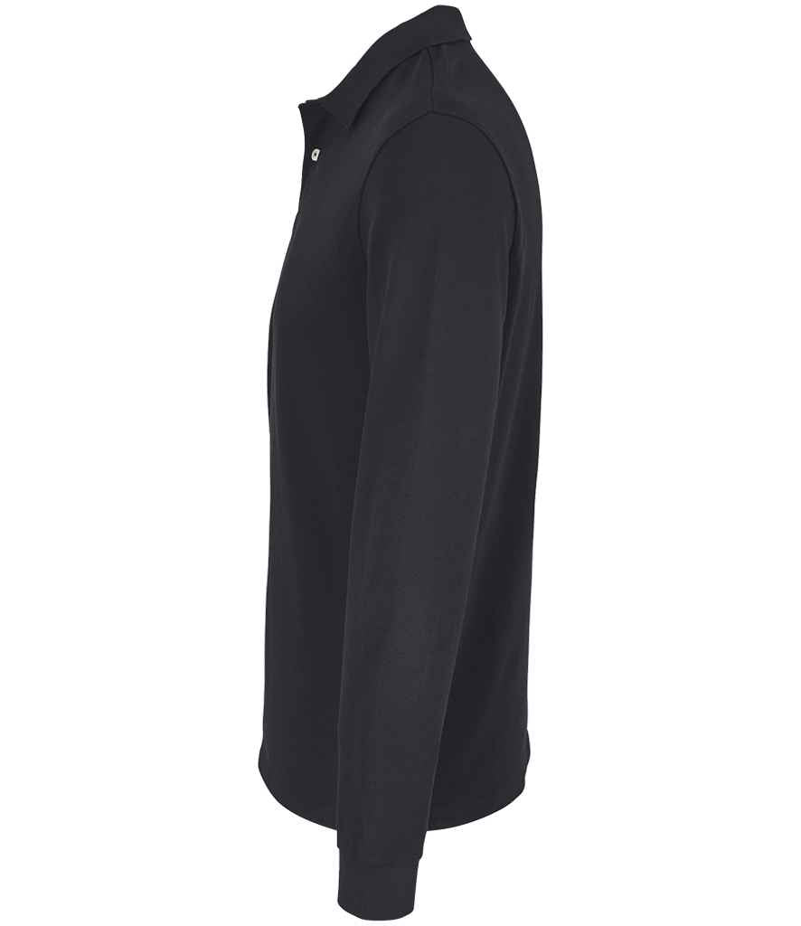 SOL'S Unisex Pacific Long Sleeve Piqué Polo Shirt - Black