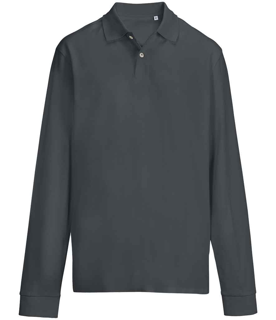 SOL'S Unisex Pacific Long Sleeve Piqué Polo Shirt - Mouse Grey