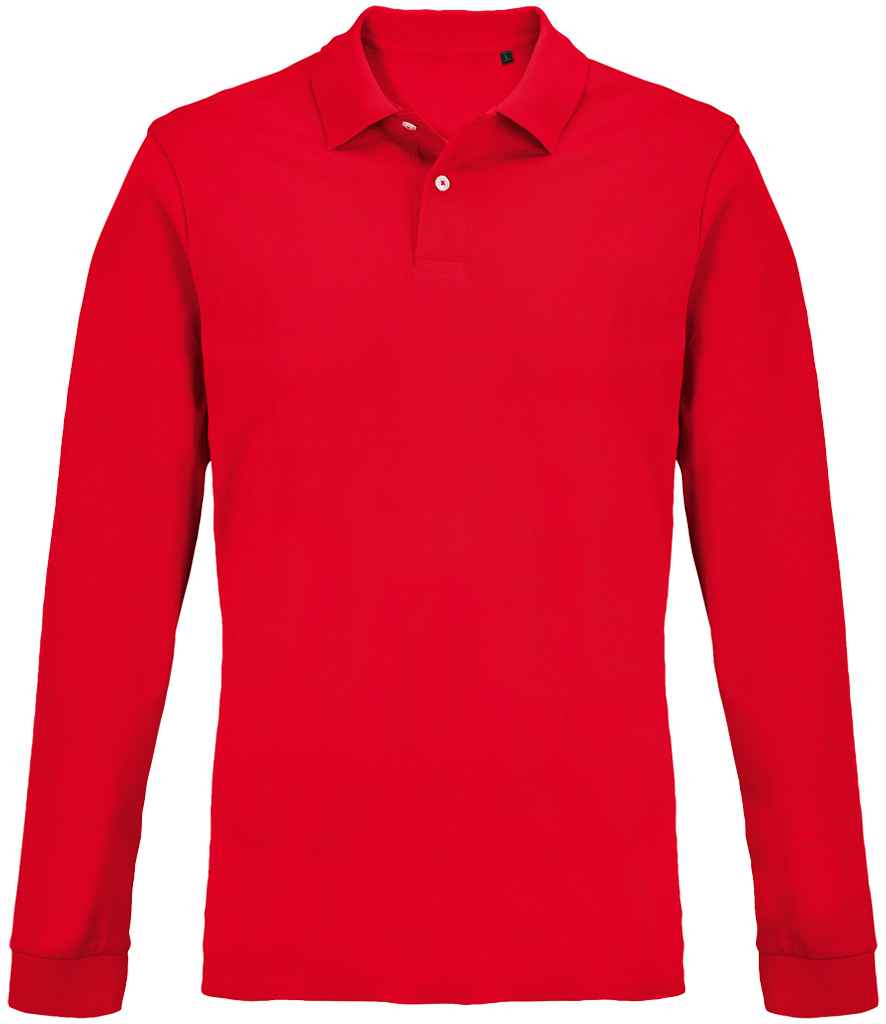 SOL'S Unisex Pacific Long Sleeve Piqué Polo Shirt - Red
