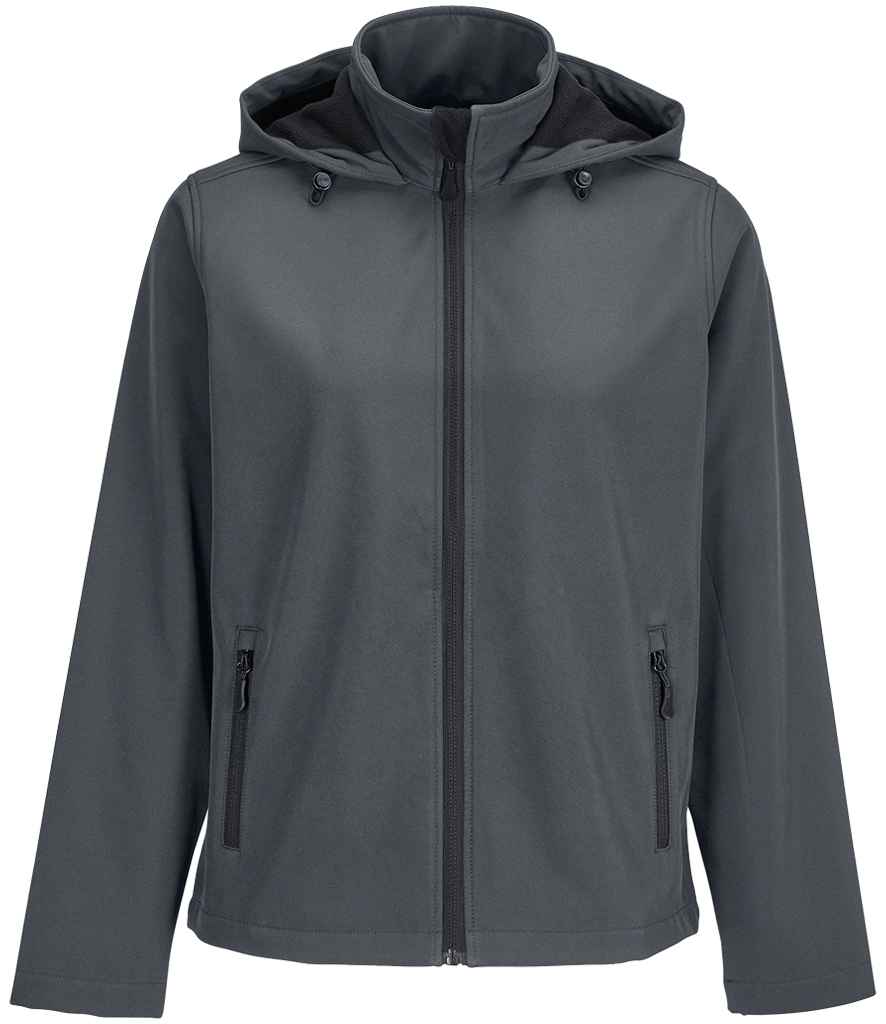 SOL'S Ladies Race Hooded Soft Shell Jacket - Charcoal
