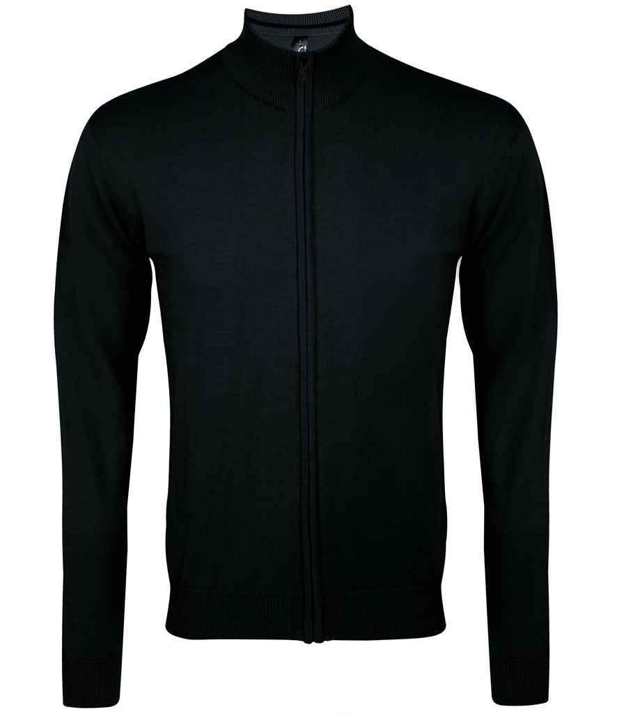 SOL'S Gordon Full Zip Cotton Acrylic Cardigan - Black