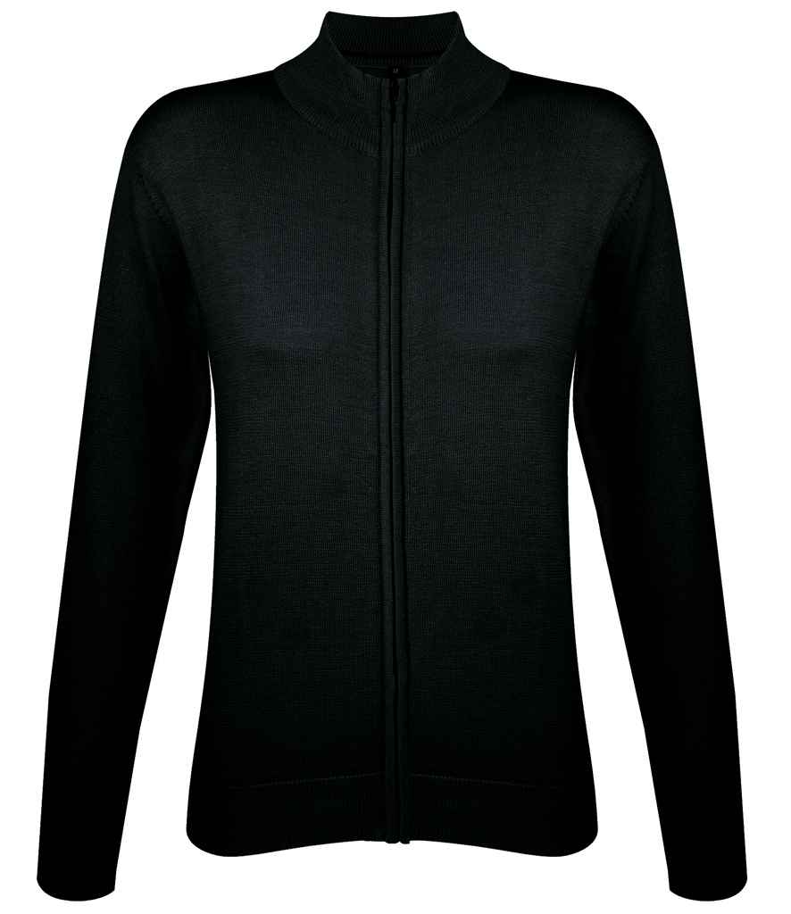 SOL'S Ladies Gordon Full Zip Cotton Acrylic Cardigan - Black