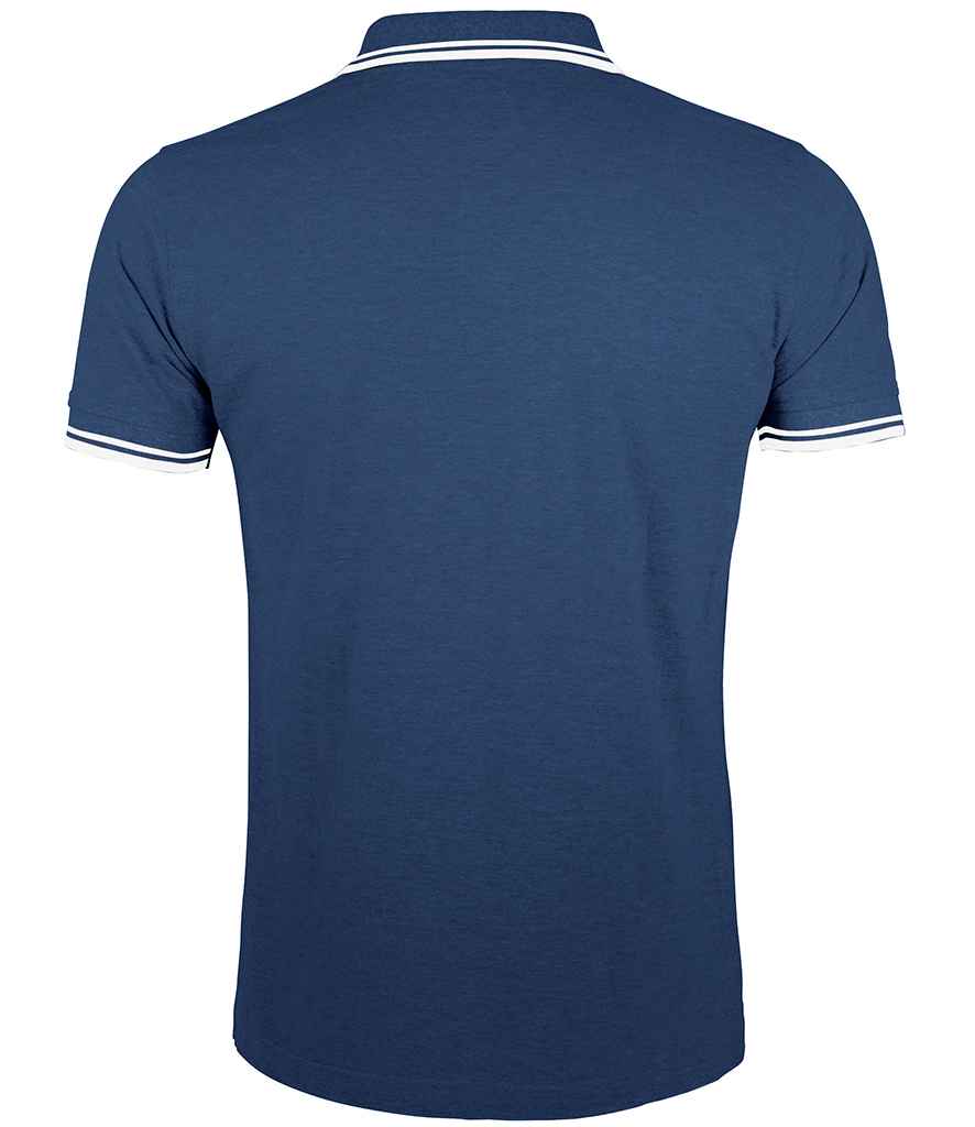 SOL'S Pasadena Tipped Cotton Piqué Polo Shirt - French Navy/White