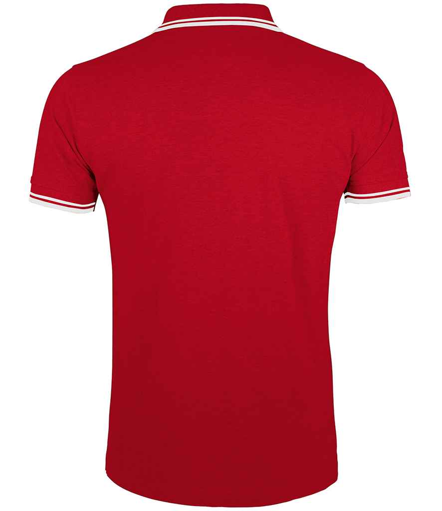 SOL'S Pasadena Tipped Cotton Piqué Polo Shirt - Red/White