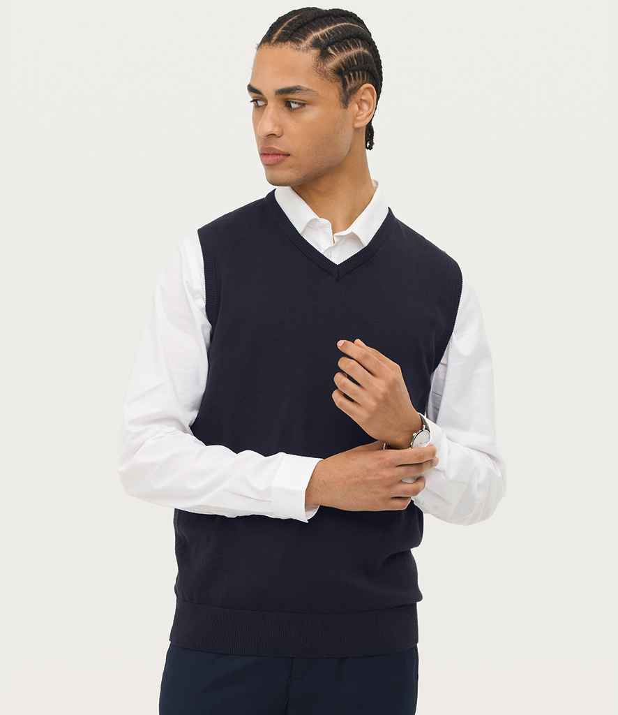 SOL'S Unisex Gentlemen Sleeveless Cotton Acrylic V Neck Sweater - Navy