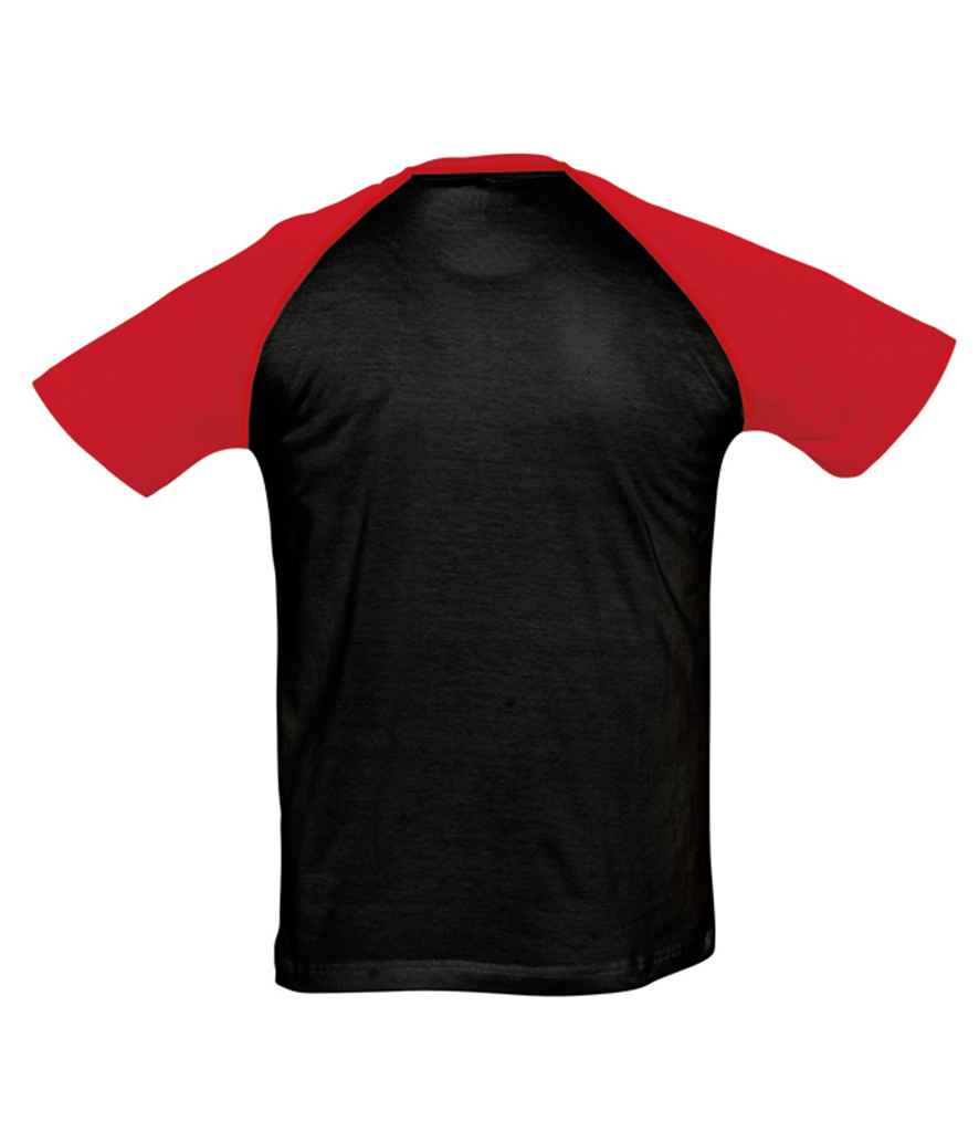 SOL'S Funky Contrast Baseball T-Shirt - Black/Red