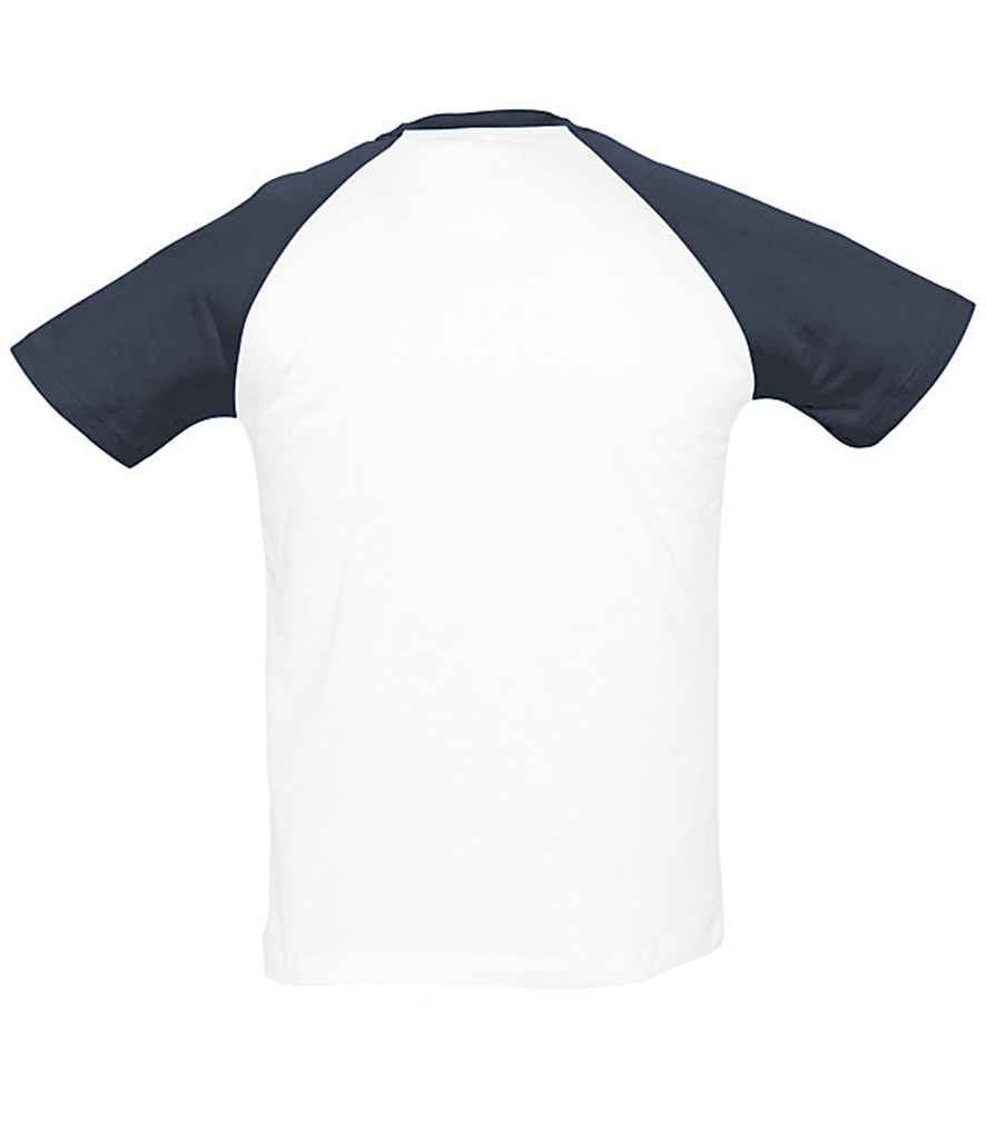 SOL'S Funky Contrast Baseball T-Shirt - White/Navy
