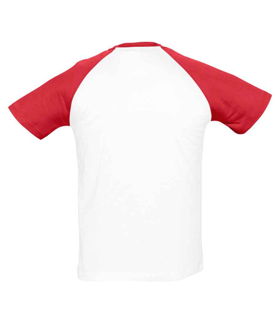 SOL'S Funky Contrast Baseball T-Shirt - White/Red