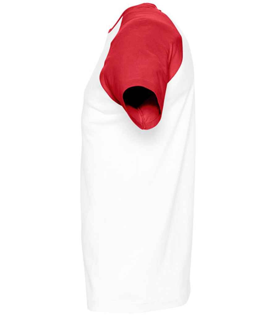 SOL'S Funky Contrast Baseball T-Shirt - White/Red