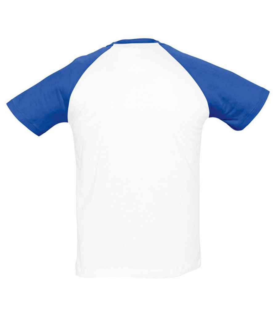 SOL'S Funky Contrast Baseball T-Shirt - White/Royal Blue