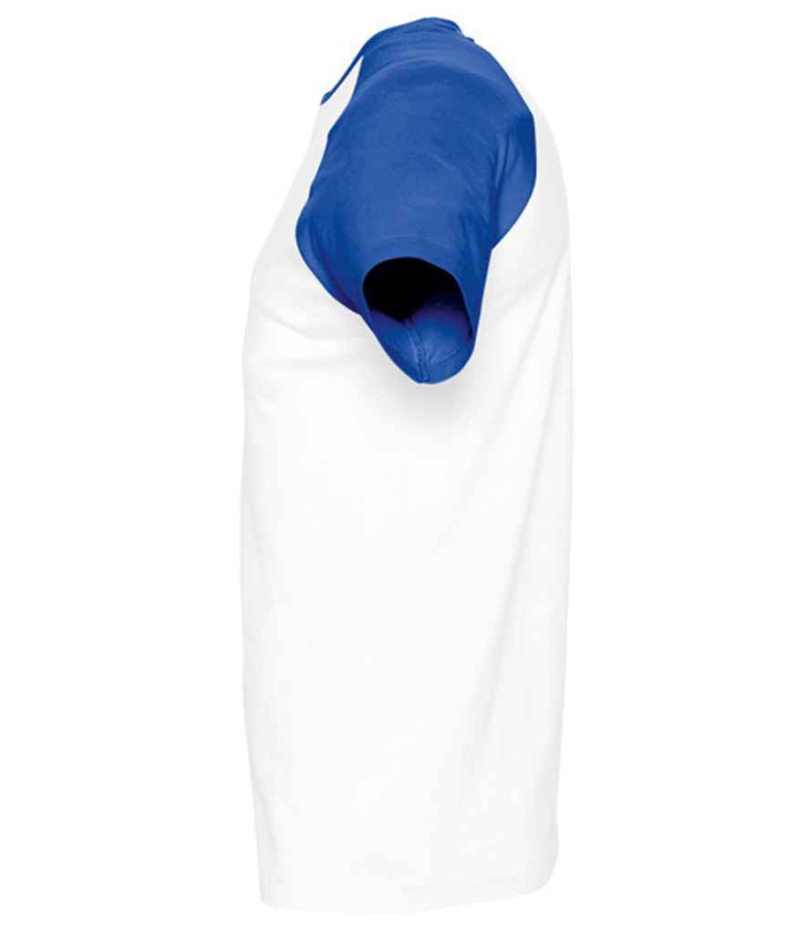 SOL'S Funky Contrast Baseball T-Shirt - White/Royal Blue