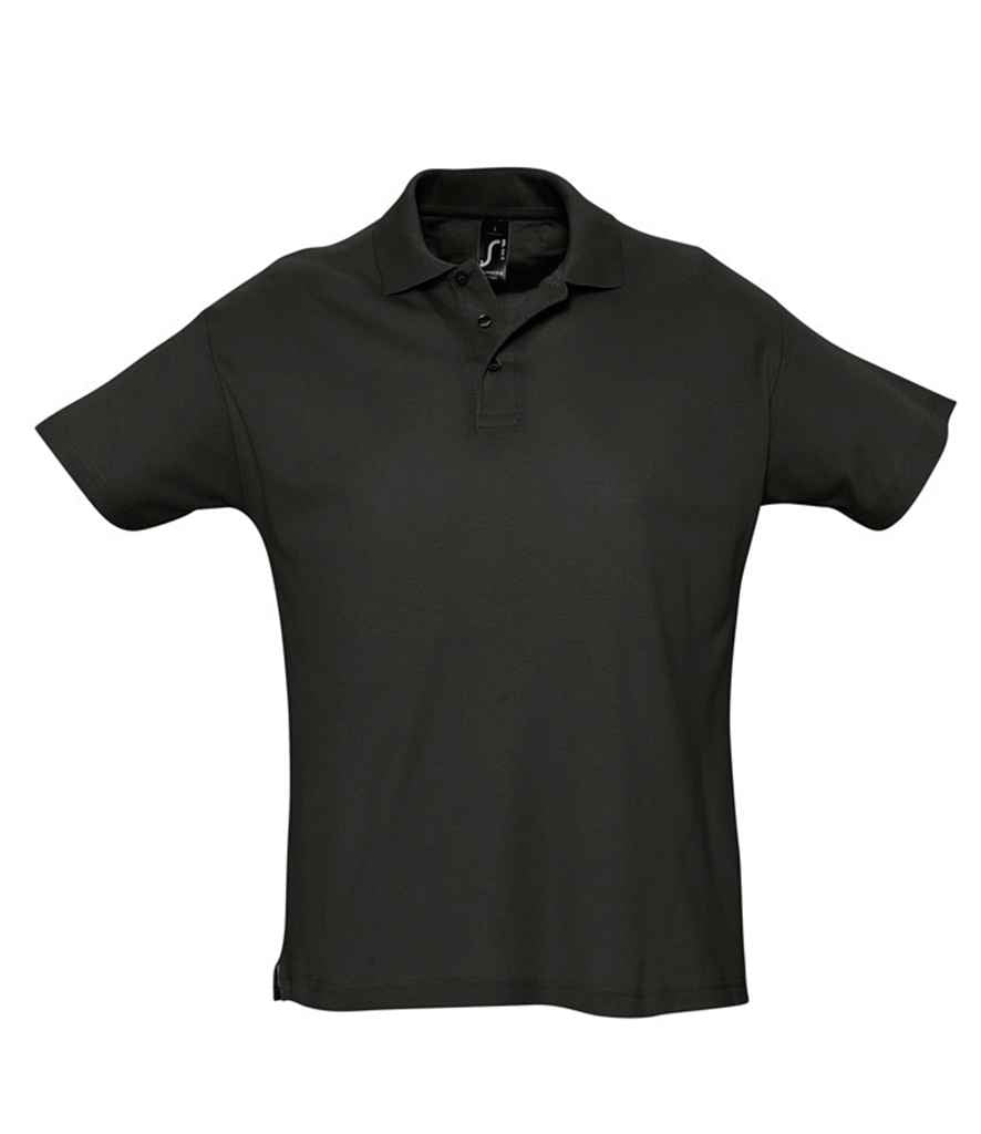 SOL'S Summer II Cotton Piqué Polo Shirt - Black