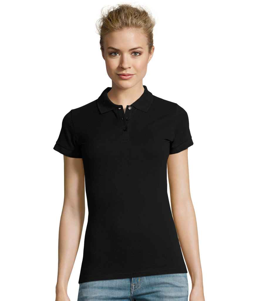 SOL'S Ladies Perfect Cotton Piqué Polo Shirt - Black