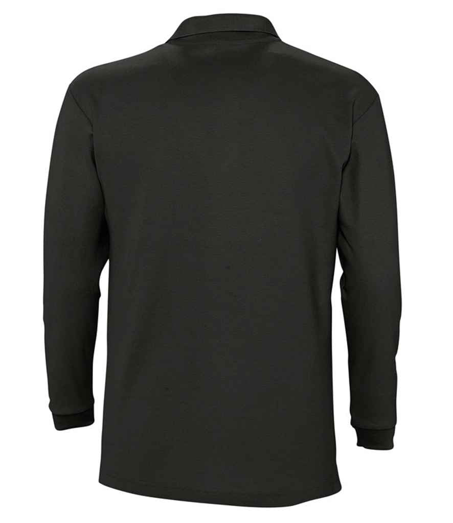 SOL'S Winter II Long Sleeve Cotton Piqué Polo Shirt - Black